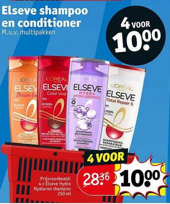 Kruidvat Elseve shampoo en conditioner aanbieding