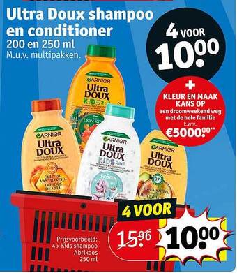 Kruidvat Ultra doux shampoo en conditioner aanbieding