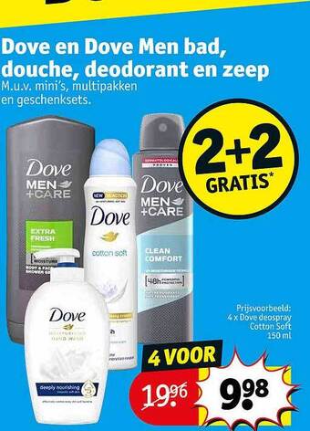 Kruidvat Dove en dove men bad, douche, deodorant en zeep aanbieding