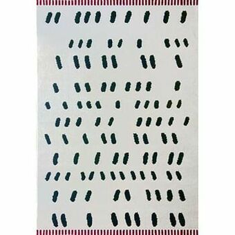 Leen Bakker Art For Kids tapijt Dashed - zwart/wit/rood - 135x190 cm - Leen Bakker aanbieding