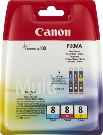 Krëfel Cli-8 3-kleuren chromalife 100 pack aanbieding