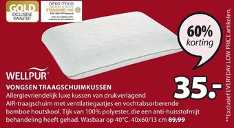 Jysk Wellpur Vongsen Traagschuimkussen aanbieding