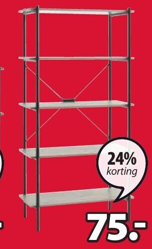 Jysk Vandborg Rek 5 Schappen B80 x H163 x D40cm aanbieding