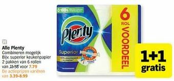 Albert Heijn Plenty superior keukenpapier aanbieding