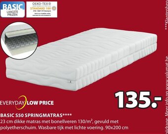 Jysk Basic S50 Springmatras aanbieding