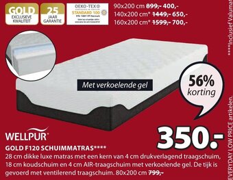 Jysk Wellpur Gold F120 Schuimmatras aanbieding