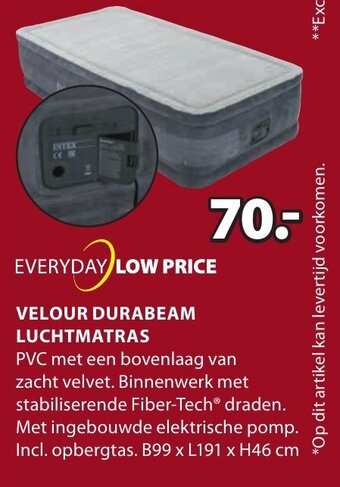 Jysk Velour Durabeam Luchtmatras aanbieding