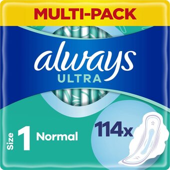 Always ultra normal - maat 1 - maandverband met vleugels - 114 stuks