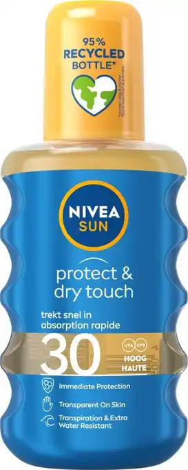 Bol.com Nivea sun zonnebrand - protect & refresh transparante zonnespray - spf 30 - 200 ml aanbieding