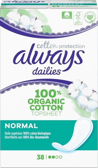 Bol.com Always dailies cotton protection normal - voordeelverpakking 10 x 38 stuks - inlegkruisjes aanbieding