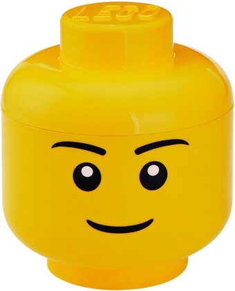 Bol.com Opbergbox iconic hoofd boy 24 cm, geel - lego aanbieding