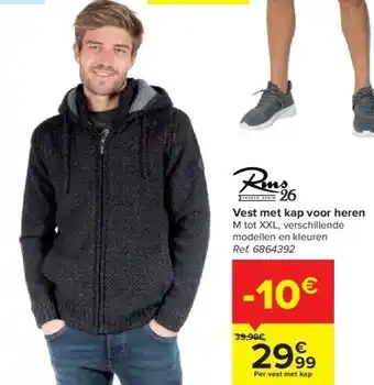 Carrefour Vest met kap voor heren aanbieding