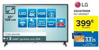 Carrefour Lg 43uq75006 uhd 4k led tv aanbieding