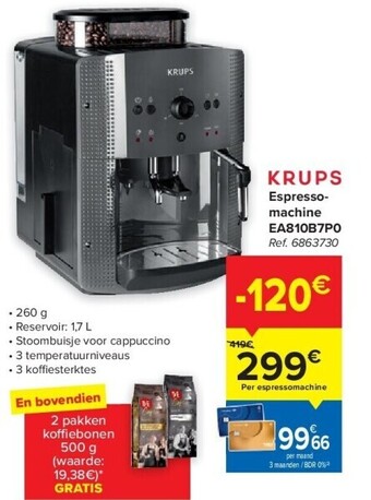 Carrefour Espressomachine ea810b7p0 aanbieding