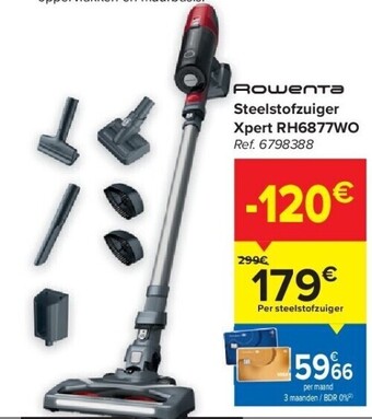 Carrefour Steelstofzuiger xpert rh6877wo aanbieding