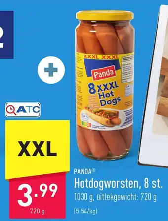 ALDI Panda hotdogworsten 720g XXL aanbieding