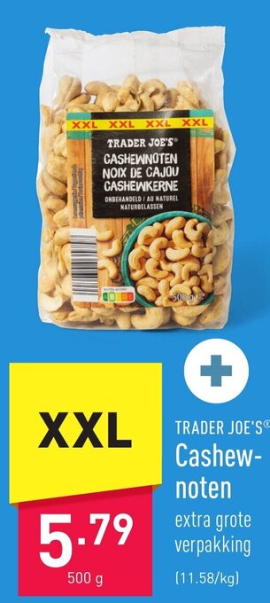 ALDI Trader joe's cashewnoten 500g aanbieding