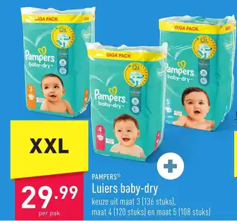 ALDI Pampers luiers baby-dry per pak aanbieding