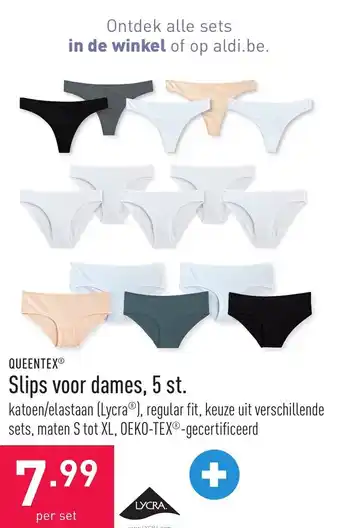 ALDI Queentex slips voor dames per set aanbieding