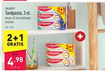 ALDI Colgate tandpasta 75ml 2+1 gratis aanbieding