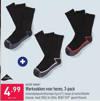 ALDI Active touch werksokken voor heren 3-pack per set aanbieding