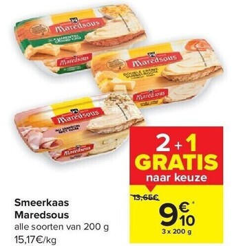 Carrefour Smeerkaas maredsous aanbieding