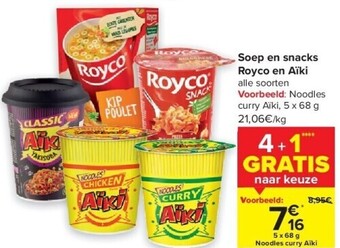 Carrefour Soep en snacks royco en aïki aanbieding