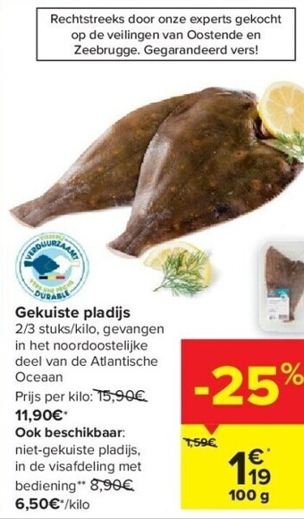 Carrefour Gekuiste pladijs aanbieding