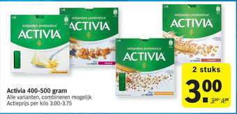 Albert Heijn Activia 400-500 gram aanbieding