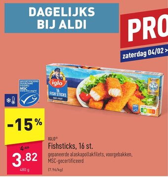 ALDI Iglo Fishsticks, 16 st. aanbieding