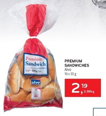Alvo Premium sandwiches alvo 10 x 55 g aanbieding