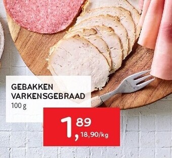 Gebakken varkensgebraad 100 g