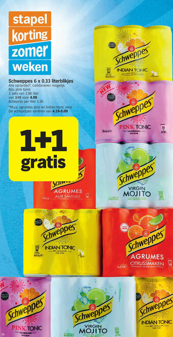 Albert Heijn Schweppes 6 x 0.33 literblikjes aanbieding
