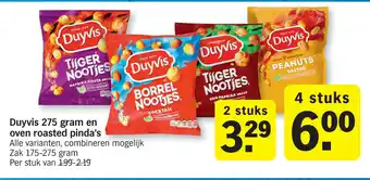 Duyvis 275 gram en oven roasted pinda's