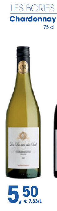 Prik en Tik Les Bories Du Sud Chardonnay 75cl aanbieding