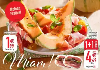 Serrano ham in sneden