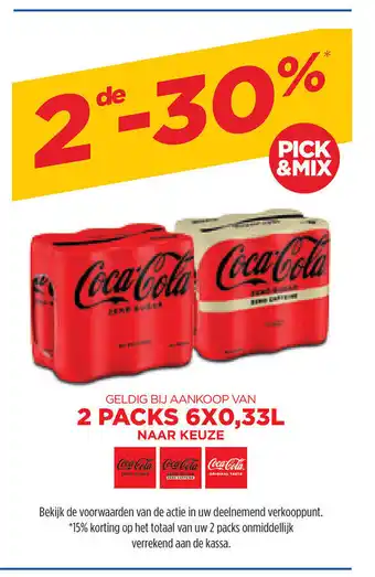 Prik en Tik Coca-Cola Zero Sugar 2 Packs 6 x 0,33L aanbieding