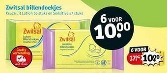 Kruidvat Zwitsal billendoekjes aanbieding