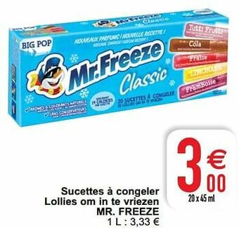 Sucettes à congeler lollies om in te vriezen mr. freeze