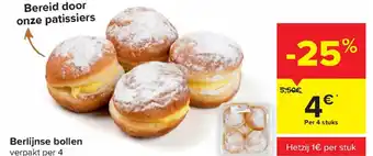 Carrefour Market Berlijnse Bollen Per 4 Stuks aanbieding