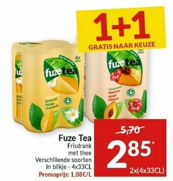 Intermarché Fuze tea frisdrank met thee aanbieding