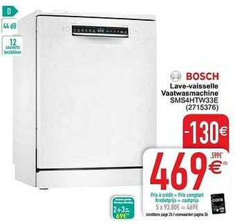 Cora Bosch lave-vaisselle vaatwasmachine sms4htw33e aanbieding