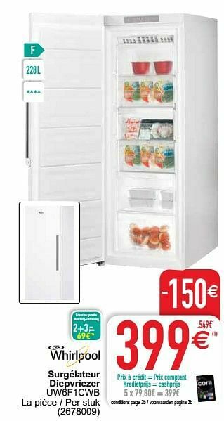 Whirlpool surgélateur diepvriezer uw6f1cwb