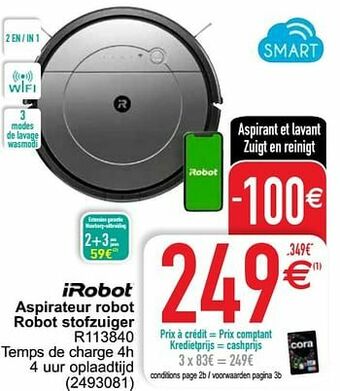 Cora Irobot aspirateur robot robot stofzuiger r113840 aanbieding