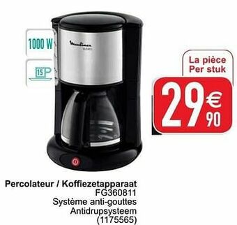 Cora Moulinex percolateur - koffiezetapparaat fg360811 aanbieding