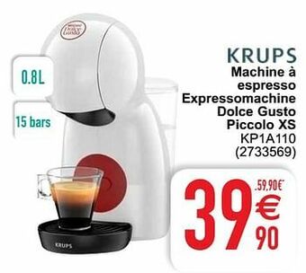 Cora Krups machine à espresso expressomachine dolce gusto piccolo xs kp1a110 aanbieding