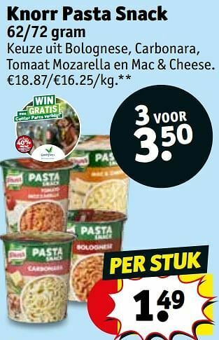 Knorr pasta snack