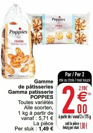 Cora Gamme de pâtisseries gamma patisserie poppies aanbieding