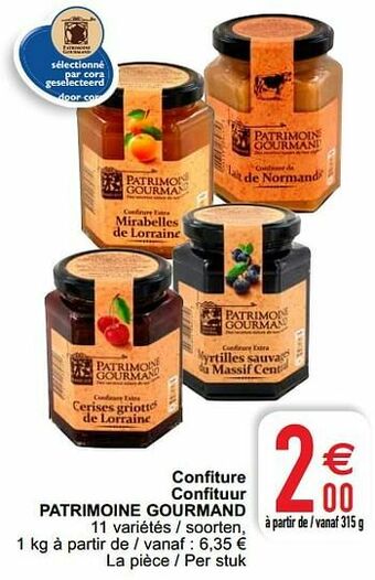 Cora Confiture confituur patrimoine gourmand aanbieding