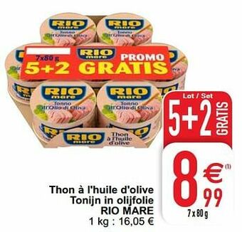 Cora Thon à l`huile d`olive tonijn in olijfolie rio mare aanbieding